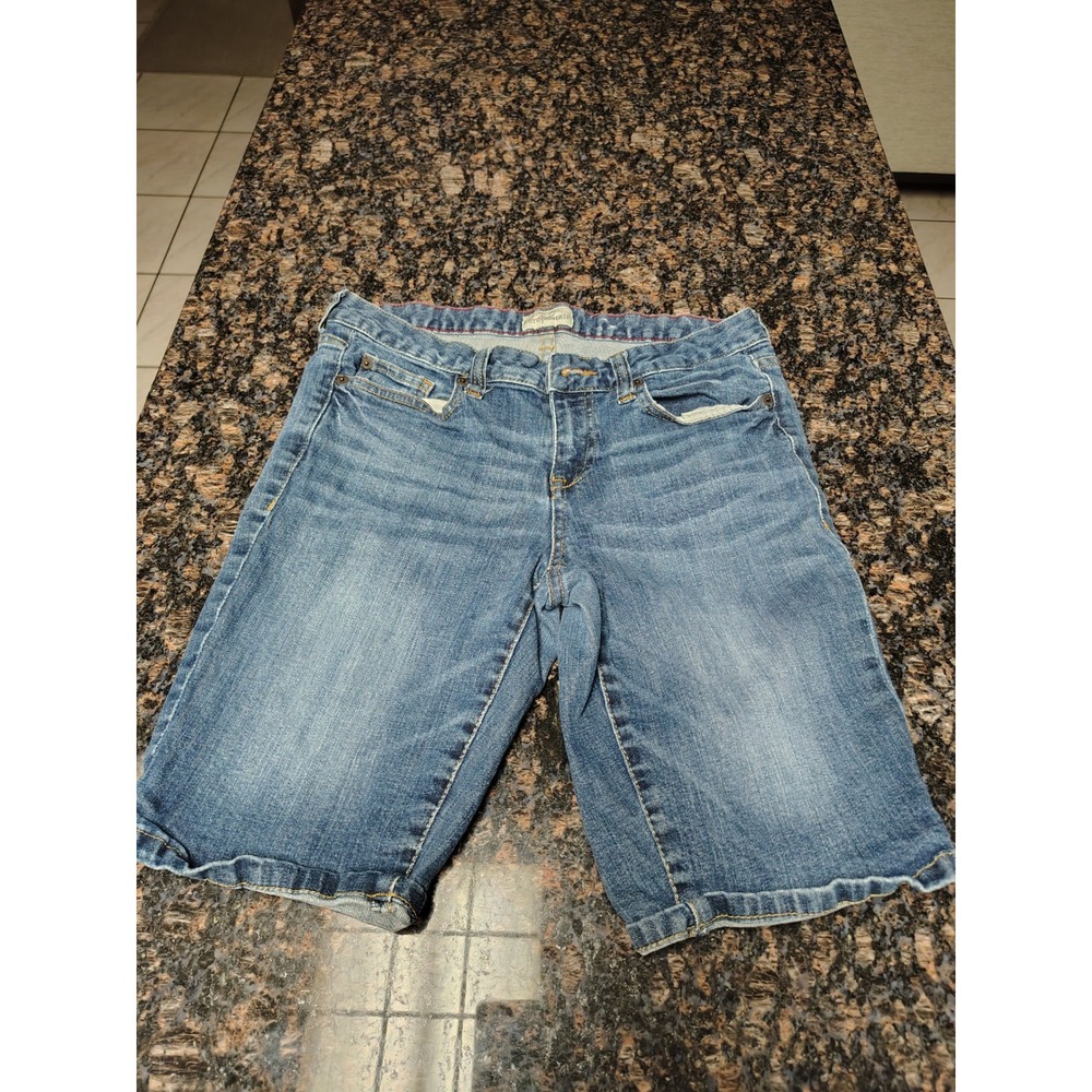 Aeropostale Womens Medium Wash Denim Bermuda Shorts Size 5/6 Stretch Casual
